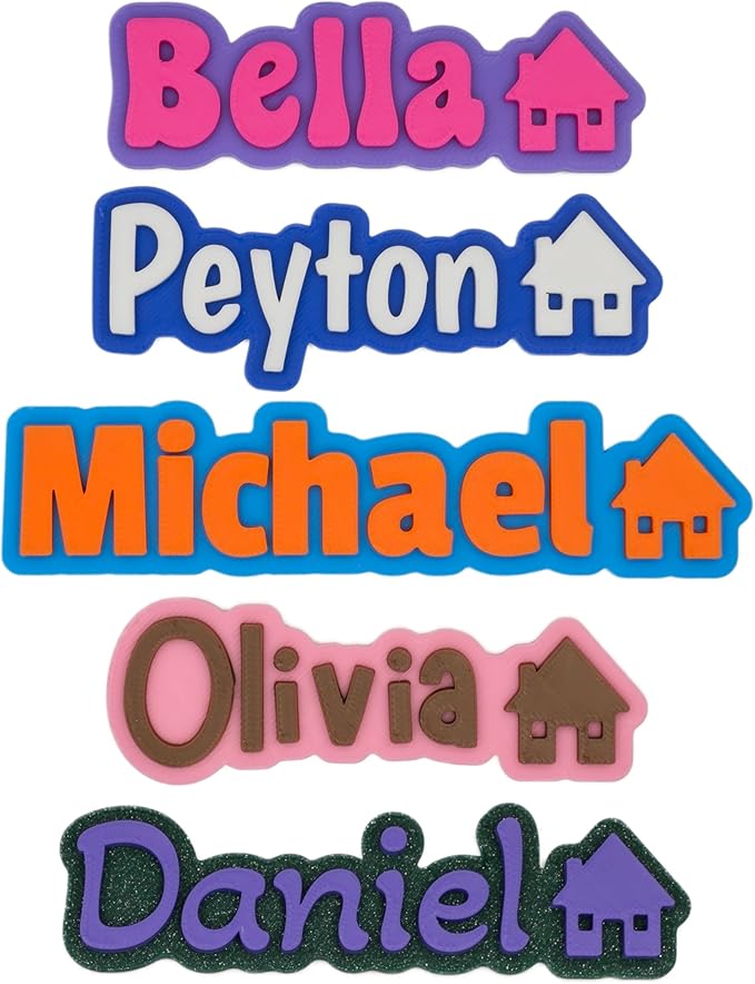 Custom Magnets for Fridge and Locker – 3D Printed Two-Color Name Design with House Icon – Personalized Magnets with Strong Grip & Made of Durable PLA