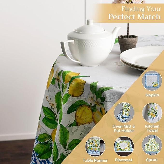 Maison d' Hermine Table Cloth Round Table 100% Cotton 69 Round Inches Tablecloth Reusable Decorative for Dining Room Farmhouse Home Valentines Day Decorations Spring Summer - Cedrat