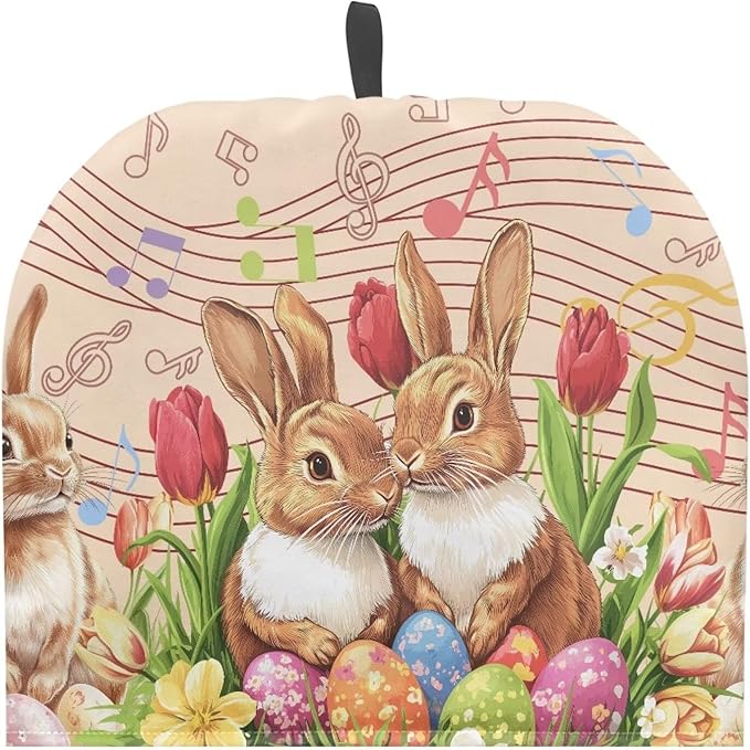 Bunny Teapot Cover Tea Cozy for Teapot Insulated Kitchen AccessoryTulips Tea Pot Cozy for Easter Sunday Keeping Warm Teapot Cover