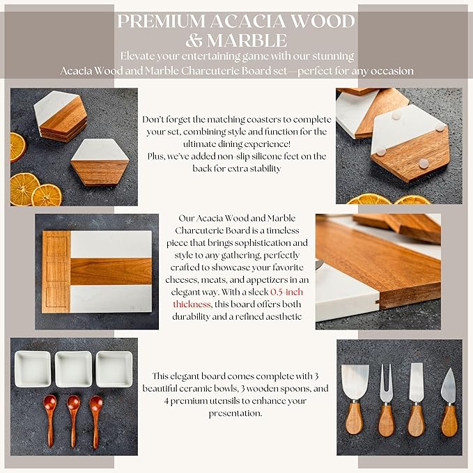 Personalized Charcuterie Board - Custom Engraved Wooden Marble Cheese Boards for Bridal Shower, Wedding, Housewarming, Anniversary, Birthday for Couples, Valentines Day Gifts for Her, Women