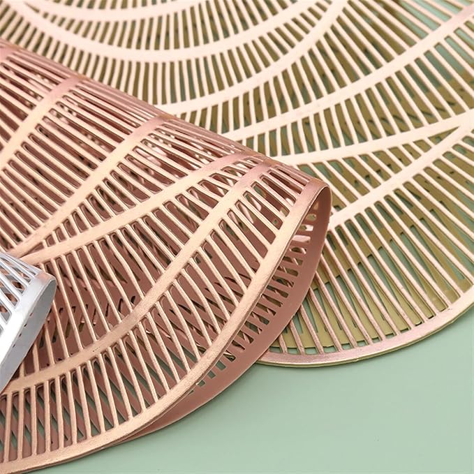 PVC Placemat Hollow Insulation Coaster Pads Table Bowl Mats Home Decor Heat Placemat for Dining Table(White)