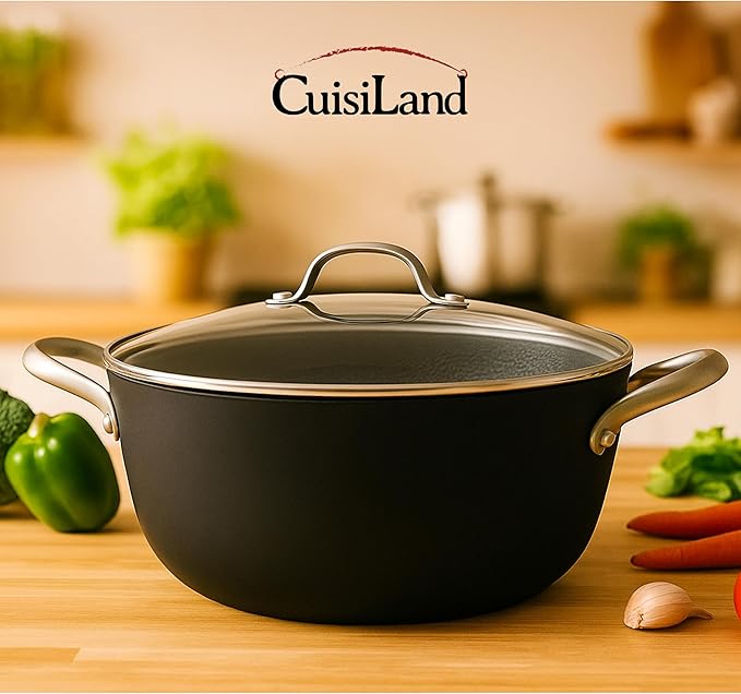 Cuisiland 4-Piece Honeycomb Cast Iron Cookware Set – 2.5QT/7.5'' Milk Pot, 10" Frying Pan, 10" Shallow Braising Pan & 5.5QT/10.5'' Casserole Pot, Non-Stick, Oven Safe, Classic Heat Retention