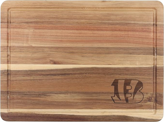 The Memory Company Officially Licensed NFL Acacia Cutting Board – 11.7" x 15.7" Durable Wood Chopping & Serving Board with Team Logo
