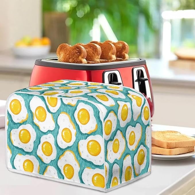 Doojoayie Fried Egg Toaster Cover Toaster Storage Bag Bread Maker Cover Stain Resistant for Kitchen 2 Slice Small Appliance Protector