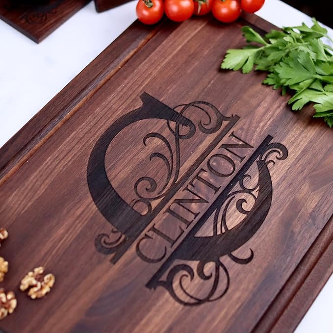 Personalized Cutting Board – Custom Engraved Walnut, Maple, or Cherry Wood – Wedding, Anniversary, Housewarming, Retirement, Charcuterie Gift