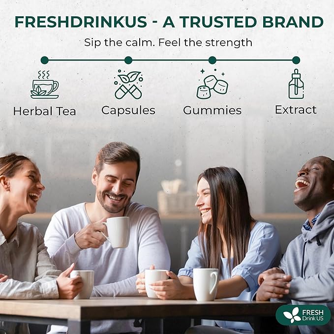 FreshDrinkUS, Lymphatic Drainage Tea | 75 Tea Bags | Herbal Tea Bags with Ginger, Dandelion Root, Burdock Root, Mullein, Calendula, Lemongrass, Rose, Licorice & Tulsi – Caffeine-Free Herbal Blend
