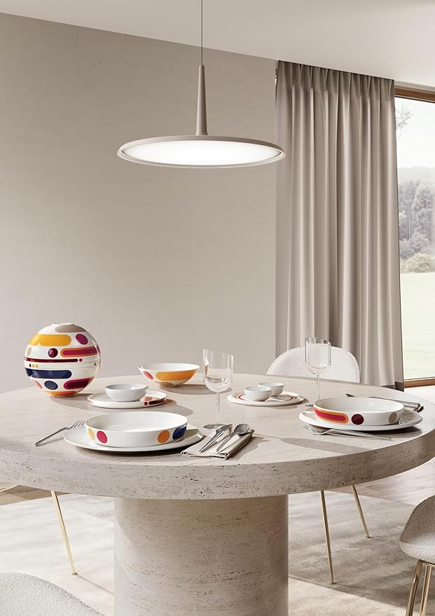 Villeroy & Boch Iconic Collection La Boule Miami, 7-Piece Dinnerware Set for 2, Premium Porcelain, Made in Germany, Dishwasher Safe, 9.5 x 9 in, Multi-colored