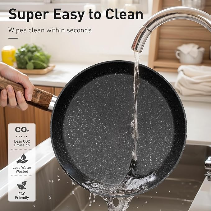 DishDelight Pots and Pans Set Non Stick, 30 Pieces Granite Kitchen Cookwar Sets with Nonstick Granite Coating, Baking Tray, Frying Pan and Saucepan, Induction Cooking Set, Black
