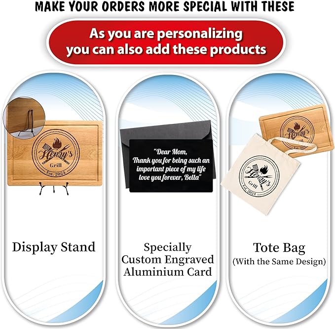Personalized Grill Cutting Board, Grilling Gift For Men and BBQ Masters, Mens Best Anniversary, Father’s Day or Birthday Gift for Men or Husband, Wood Engraved Gifts for Dad