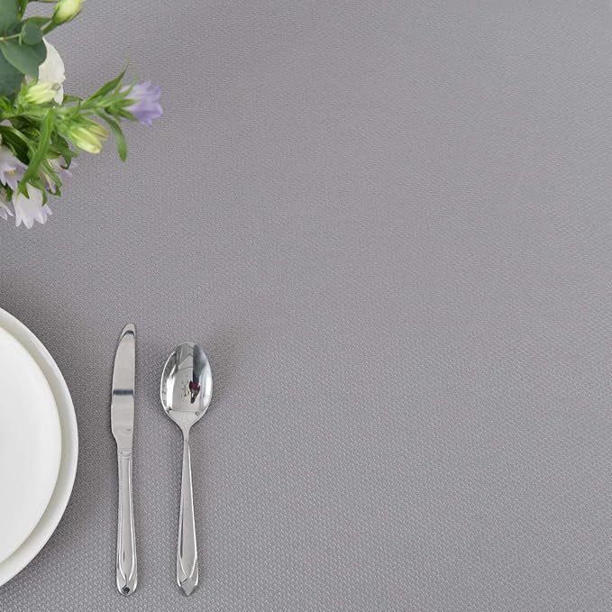 maxmill Jacquard Tablecloth Stain Resistant Waterproof Wrinkle Resistant Spillproof Washable Soft Textured Table Cloth for Dining Room, Indoor and Outdoor Use, Rectangle 60 x 140 Inch, Light Gray