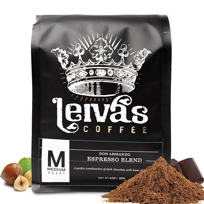 Leiva’s Medium Roast Espresso Ground (8oz), Roasted to Order, Micro-Lot Guatemalan Coffee Beans – Don Armando Espresso Coffee Ground w/Chocolate, Citrus & Hazelnut Notes - Smooth, Low Acidity Roast