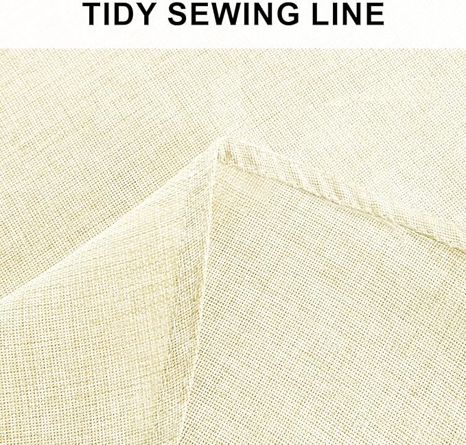 Hiasan Round Linen Tablecloth 70 Inch - Wrinkle and Stain Resistant Washable Polyester Fabric Table Cloth for Dining Room Kitchen Party, Champagne