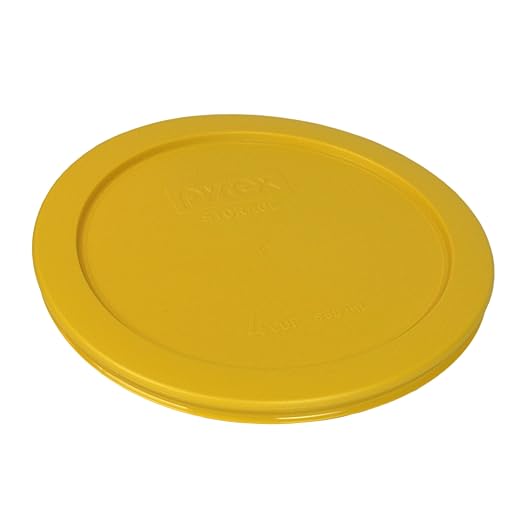 Pyrex 7201-PC 4-Cup Butter Yellow Food Storage Replacement Lid (4-Pack) - Made in USA