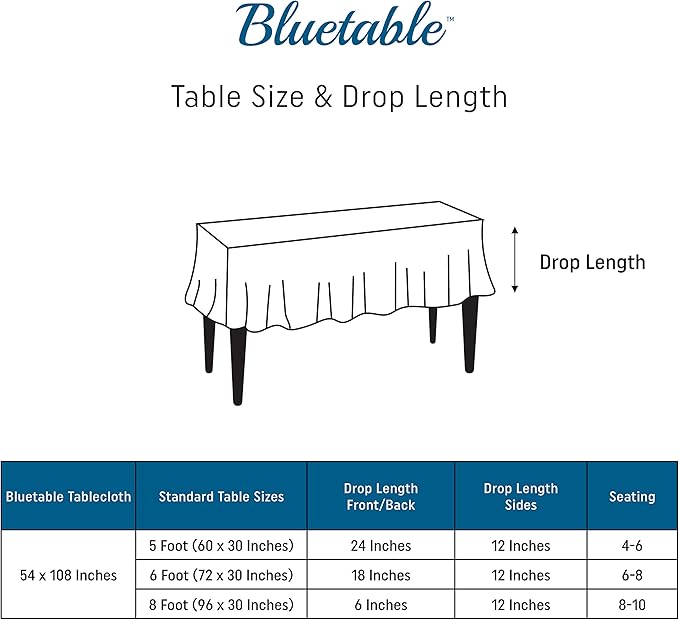 Plastic Tablecloth Disposable Ivory Rectangle (12 Pack) Bulk - Ultra Heavy Duty Table Cloth (54” x 108”) 6 Foot or 8 Foot Tables, Premium Ivory Party Table Cloths Birthdays [12 Pack]
