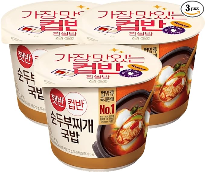 CJ Instant rice Hetbahn CupBan (3bowls, Soft Tofu Stew)