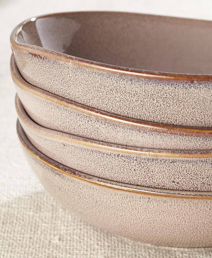 Oneida 899212 Organic Shades Clay Pasta Bowls, Set Of 4, Service For 4