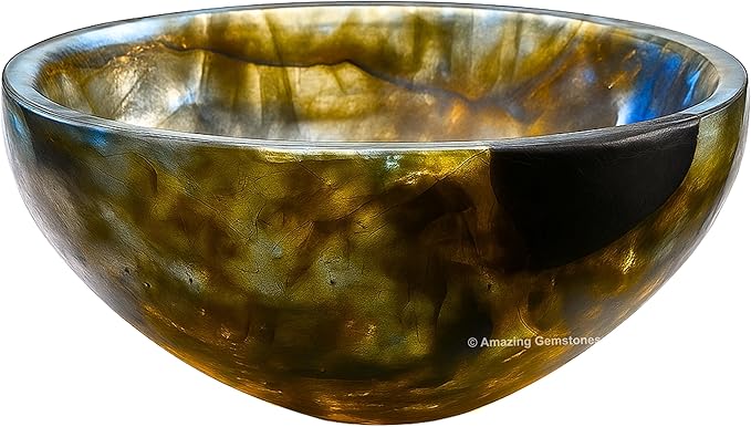 Labradorite Crystal Bowl - 2 Inch Decorative Bowls for Room and Home Decor - Gemstone Healing Crystals for Elegant Display, Positive Energy Balance and Gift