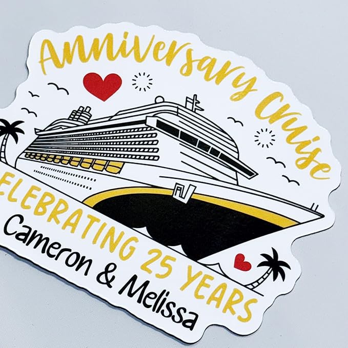 Anniversary Cruise Door Magnet Sign, Princess Personalized Cruising Custom Keepsake Refrigerator, Special Cruise Memories Cabin Stateroom