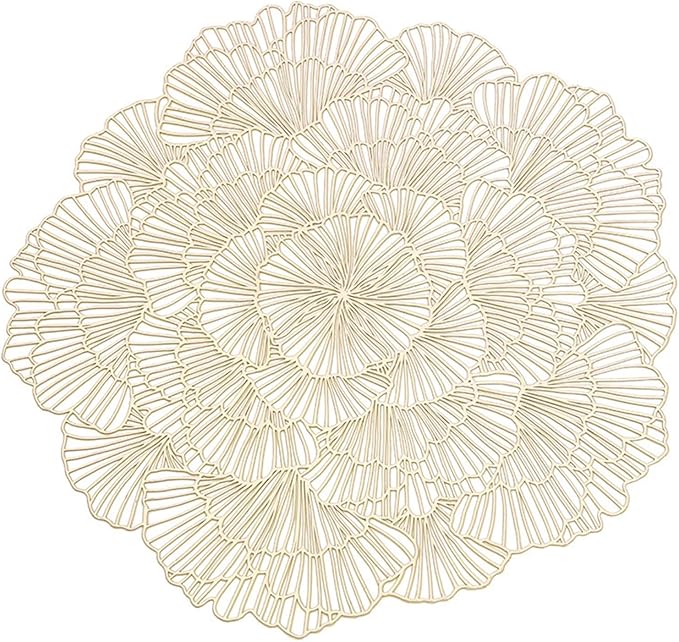 4/6PC Washable PVC Placemats Heat- Placemat Anti-Skid Insulation Pads PVC Table Mats Easy to Clean Woven(White,6 Pieces)