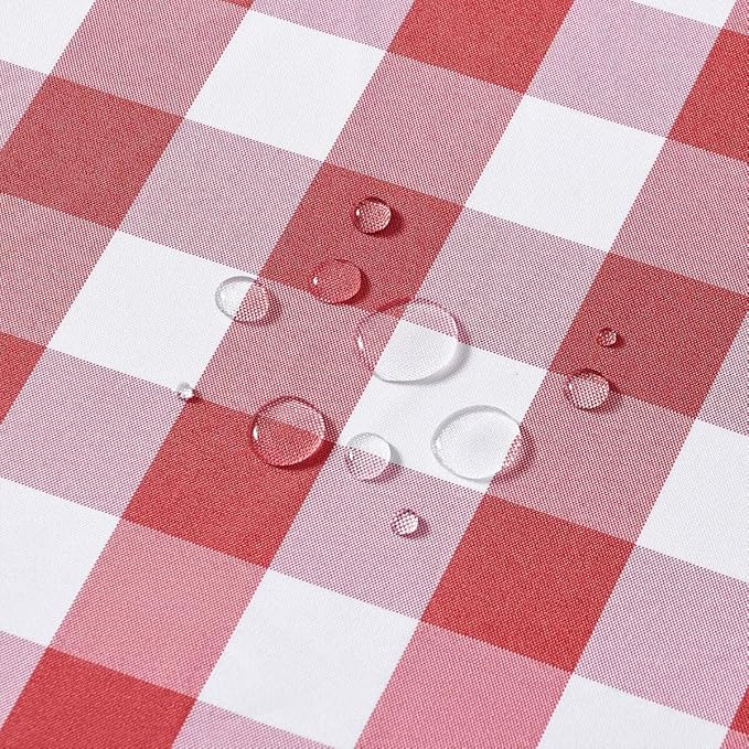 Checkered Tablecloth Rectangle Gingham Table Cloths Waterproof Wrinkle Free Buffalo Plaid Table Covers Washable for Dining, Parties & Outdoor Picnic(Red,52"×70")