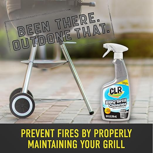 CLR Brands Grill Cleaner and Degreaser Spray, 26 oz. Bottle, BBQ Cleaner Removes Burnt Food, Grease and Grime from Grates and Racks, Pellet and Electric Smokers
