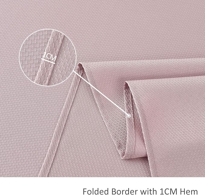 maxmill Rectangle Textured Tablecloth Waterproof Spillproof Wrinkle Free Table Cloth, Kitchen Dinning Tabletop Decoration, Fabric Table Cover for Outdoor and Indoor Use, 52 x 70 Inch, Dusty Pink