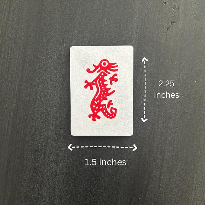 Mahjong/Mah Jongg Fridge Magnet, Whiteboard Magnet, Mahjong Gift- Game Night Decor (Joker/Red, Green and White Dragon) (4 Piece Set)
