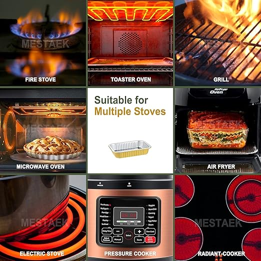 6" x 4" Shallow Heavy-Duty Aluminum Foil Pans with Snap-On Lids, 20oz, 5 Pack – Extra-Thick Disposable Foil Containers for Oven, Baking, Freezer & Food Storage