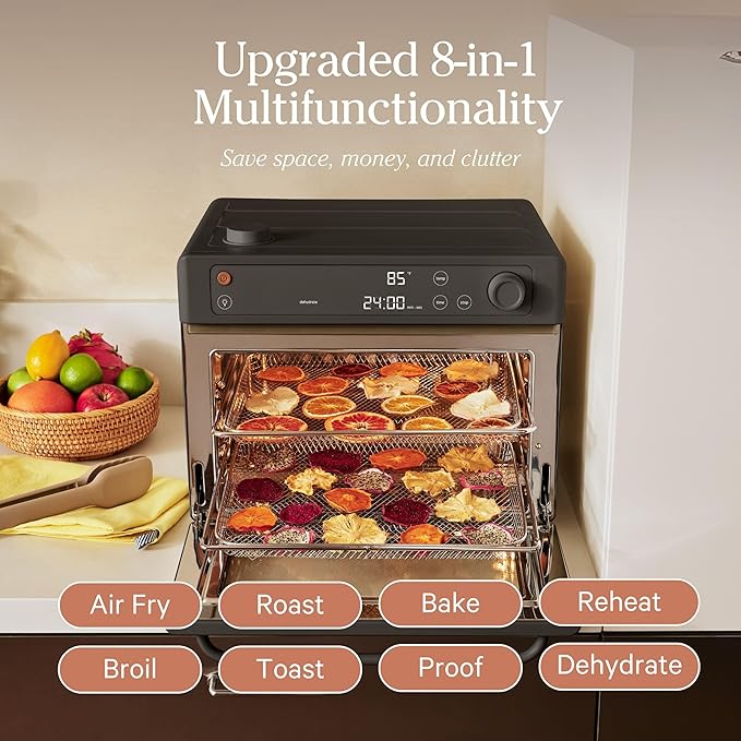 Our Place Wonder Oven Pro | 8-in-1 Digital Air Fryer & Countertop Oven with Basket, Rack, Pan & Tray | 3-Rack, 32 QT Capacity - Air Fry, Toast, Roast, Bake, Reheat, Broil, Proof & Dehydrate | Char