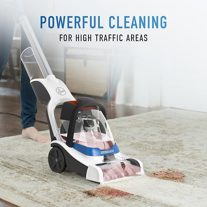 Hoover PowerDash Pet Compact Carpet Cleaner Machine, Lightweight Carpet Shampooer Machine, Pair with a Hoover Carpet Cleaner Solution for a Bright, Refreshed Home