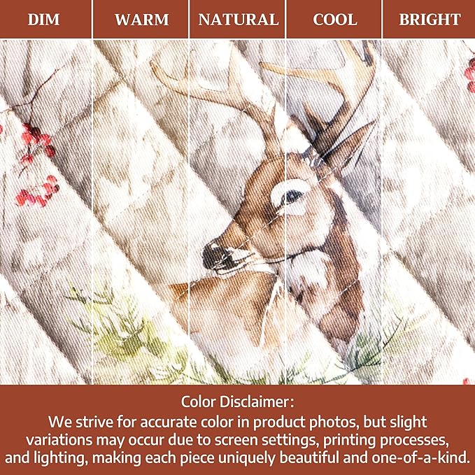 Maison d' Hermine Pot Holders Set 100% Cotton Heat Resistant Potholders 8" x 8" Hot Pads with Loop for Thanksgiving Christmas Decorations BBQ Baking Handling Hot Pans (Pack of 2, Mountain Life)