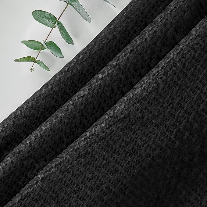 maxmill Rectangle Tablecloth Weaved Texture Design Water Resistant Wrinkle Free Spill-Proof, Soft Table Cloth for Dining Room Decoration, Banquet Parties Event Holiday Dinner, 52 x 84 Inch Black
