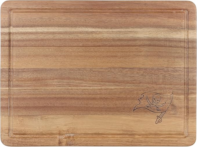 The Memory Company Officially Licensed NFL Acacia Cutting Board – 11.7" x 15.7" Durable Wood Chopping & Serving Board with Team Logo
