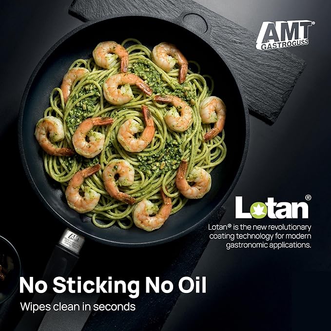 AMT Gastroguss The World´S [.] Frying pan Induction, Diameter 28 cm, Height 5 cm, cast Aluminium (Aluminium), Lotan® Non-Stick Coating for Fat-Free-Frying, AMZN-I-528-US