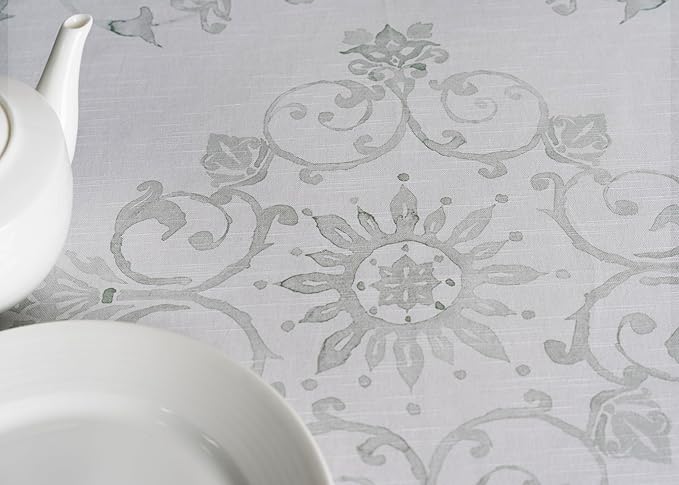 Maison d' Hermine Table Cloth Round Table 100% Cotton 69 Round Inches Tablecloth Reusable Decorative for Dining Room Farmhouse Home Valentines Day Decorations Spring Summer - Cedrat