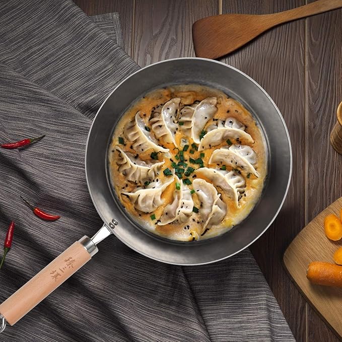 ZhenSanHuan Toxin Free Teflon Free Non Sticky Saute & Fry Pans - Seasoned 24CM/9.4''