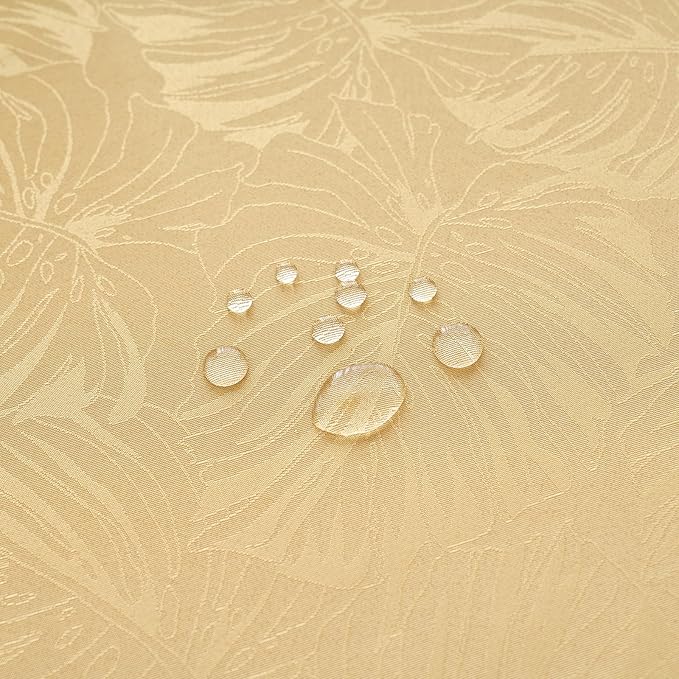 Rectangle Tablecloths 52x70 Inch Waterproof Washable Golden Oblong Table Clothes for 4 Foot Tables Leave Pattern Silky Soft Table Covers for Kitchen Dining Birthday Party Banquet Decor