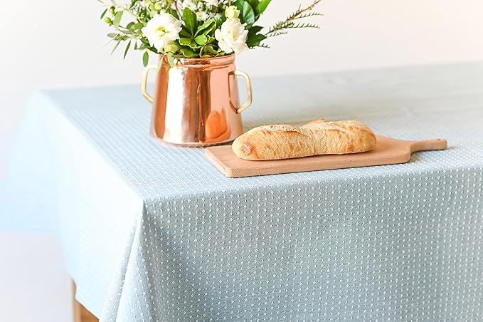 60x90 in Cotton Tablecloth – Large Rectangular Dining Table Cover for Kitchen, Weddings, Parties, Indoor or Outdoor Picnic and Everyday Décor – Blue