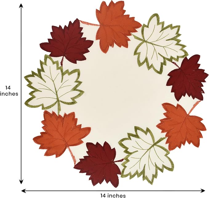 Decozen Set of 12 Doilies for Table, Lace Doilies - Rustic, Crochet, Farmhouse, Kitchen, Round Table Placemats - Valentines Day Decorations - 15 inch Cream White, The Falling Petals Collection