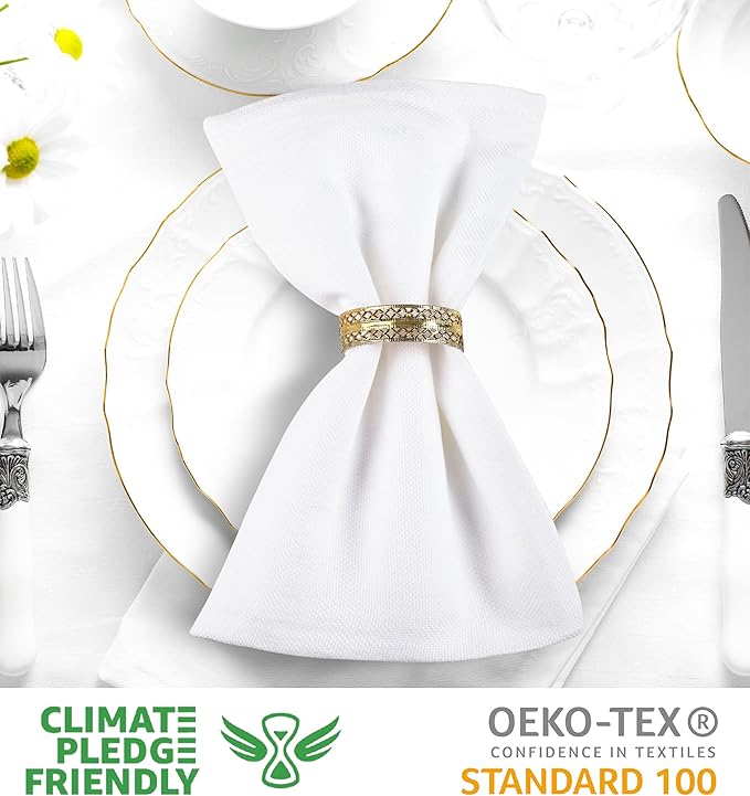 Urban Villa Cloth Napkins White Dinner Napkins Set of 10(20x20)100% Cotton Absorbent Washable Durable Reusable Cloth Napkins Ideal for Hotel Collection Farmhouse Party Thanksgiving Fall Dinner Napkins