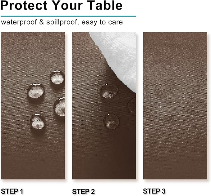 Hiasan Tan Rectangle Tablecloth - Waterproof Washable Polyester Fabric Table Cloth for Buffect Dining Birthday Party Wedding, 70 x 108 Inch
