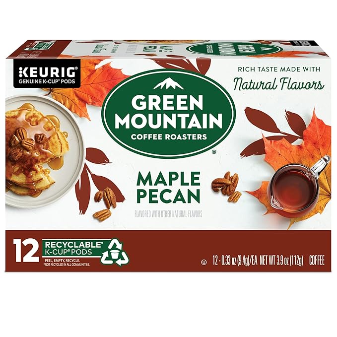Green Mountain Coffee Roasters Maple Pecan, Single-Serve Keurig K-Cup Pods, Flavored Light Roast Coffee, 72 Count