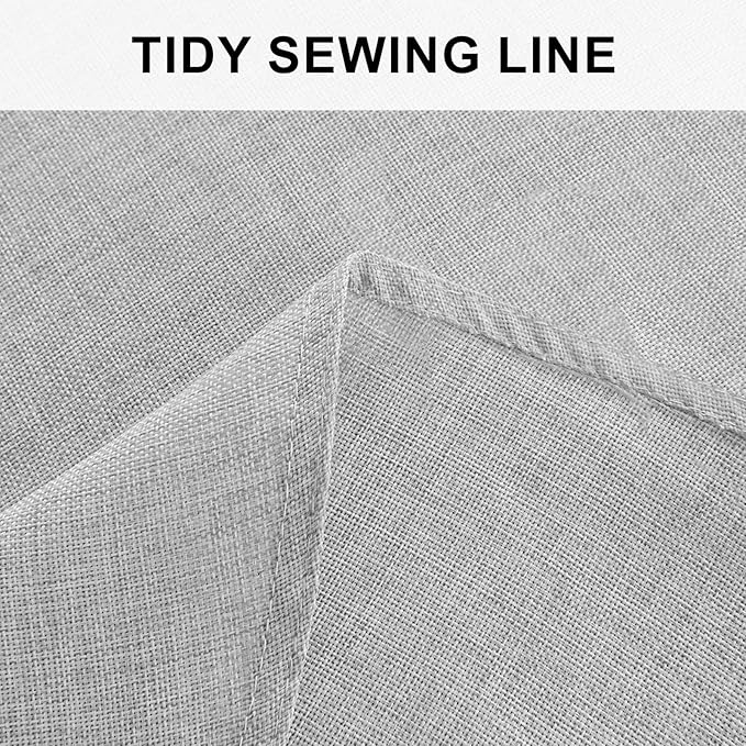 Hiasan 90 Inch Round Tablecloth Linen - Wrinkle and Stain Resistant Washable Polyester Fabric Table Cloth for Patio Dining Room Kitchen Party, Light Grey