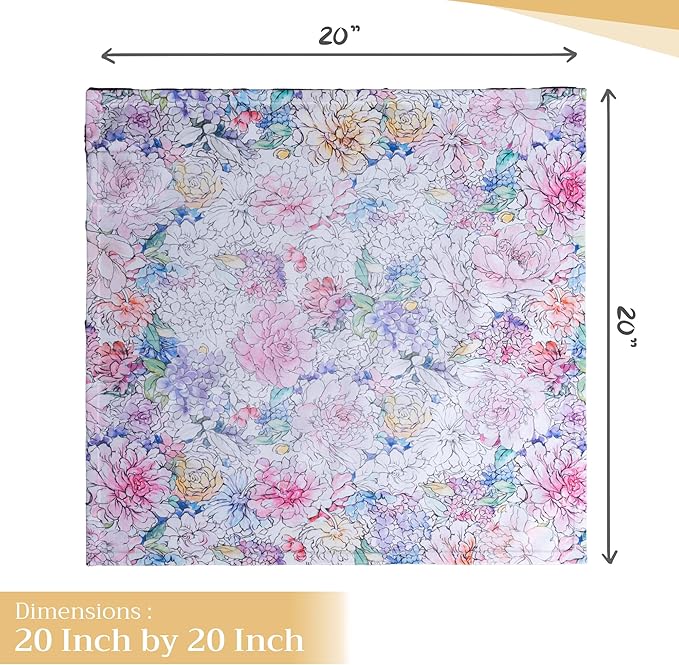 Maison d' Hermine Cloth Napkins Set of 4 100% Cotton Everyday Reusable Square Napkins Cloth Washable Dinner Party Wedding Restaurant Valentines Day Decorations Spring/Summer (Floral Love, 20" x 20")