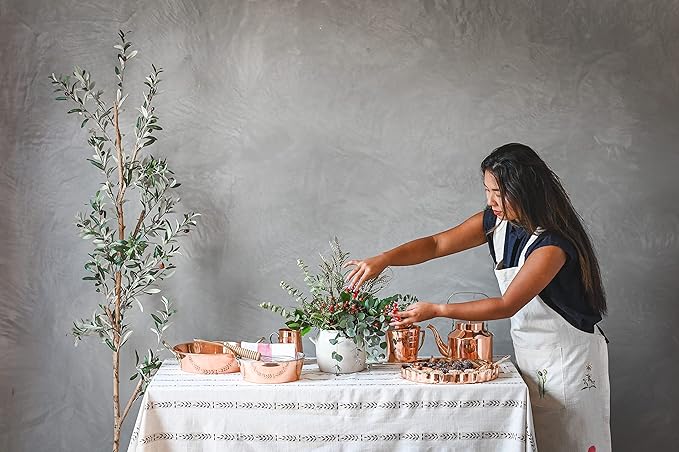 60x90 in Cotton Tablecloth – Large Rectangular Dining Table Cover for Kitchen, Weddings, Parties, Indoor or Outdoor Picnic and Everyday Décor – Walnut Leaf