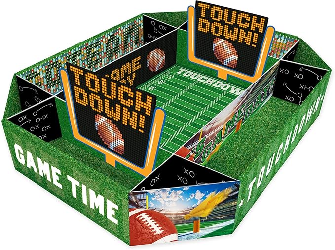Gatherfun Football Party Supplies Kit - Tailgate, Birthday & Party Food Tray Set | Football Party Decorations & Favors
