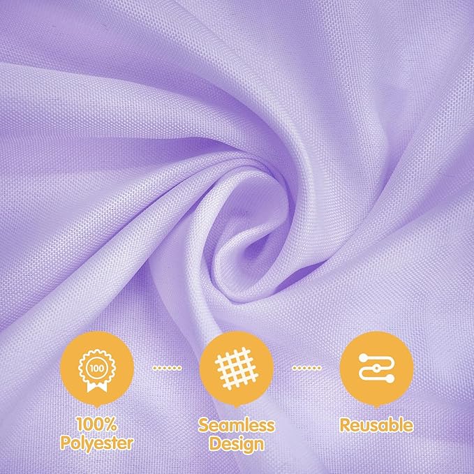 BRILLMAX 10 Pack Lavender Tablecloths 70 x 120 Inch for 6ft & 8ft Rectangle Tables - 150 GSM Polyester Fabric, Universal Fit, Water, Stain & Wrinkle Resistant Cloth Cover for Wedding Banquet Dining