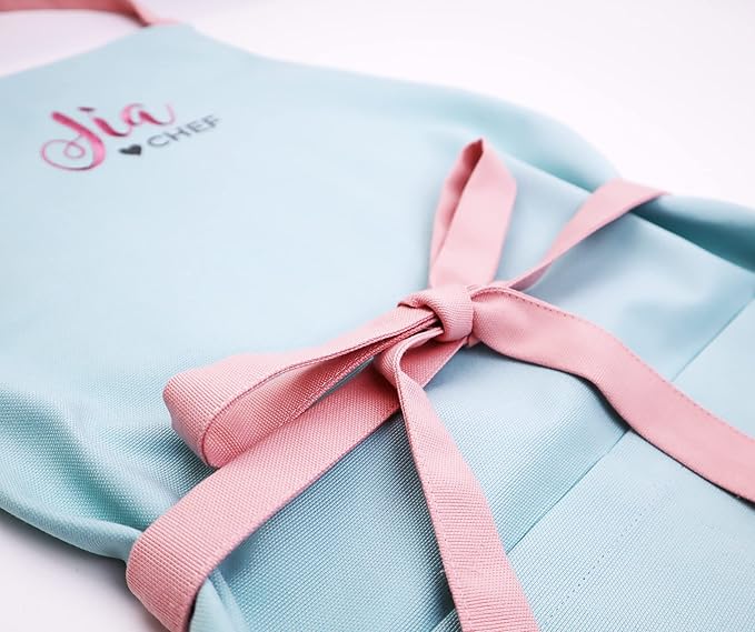 Kids Apron - Embroidered Personalized Cooking Custom Apron with Name, Adjustable, Cotton, with Pockets, for cooking