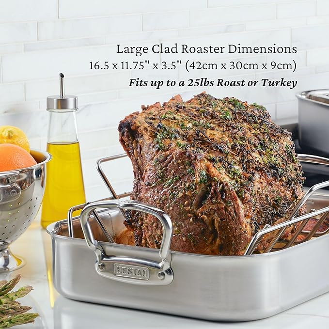 Hestan Provisions – 16.5" Classic Clad Roaster with Stainless Steel Rack