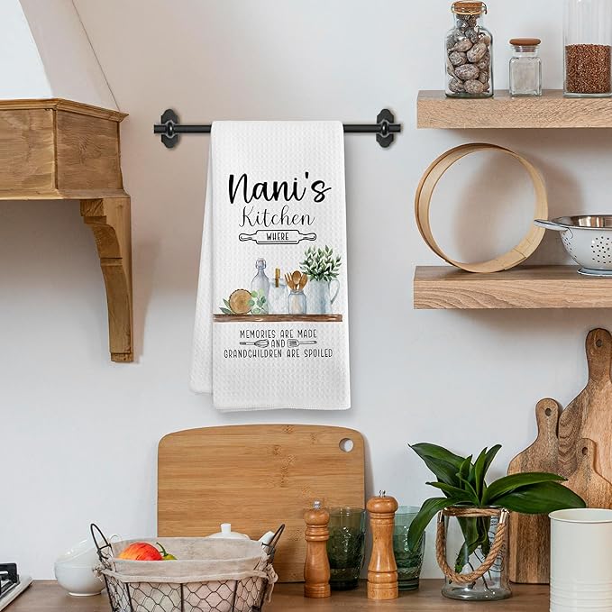 Nani Gifts Gift for India Indian Grandma from Grandkids Grandson Granddaughter, Mothers Day Christmas Birthday Gifts for Nani, Nani's Kitchen Dish Hand Tea Towels for Kitchen, 16x24 Inch
